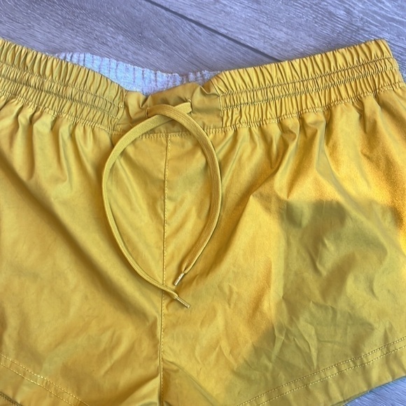 FREE people gold elastic waist reflection pull on athletic shorts size large - Picture 2 of 9